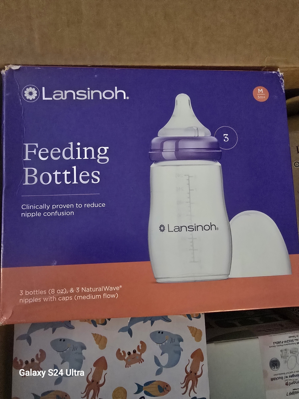 Lansinoh Feeding Bottles with Purple Caps